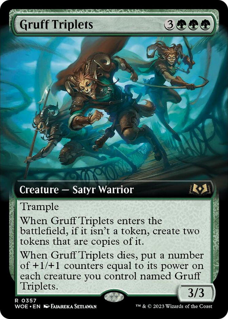 Gruff Triplets (Extended Art) [Wilds of Eldraine] | Gear Gaming Bentonville