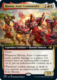 Risona, Asari Commander (Extended Art) [Kamigawa: Neon Dynasty] | Gear Gaming Bentonville