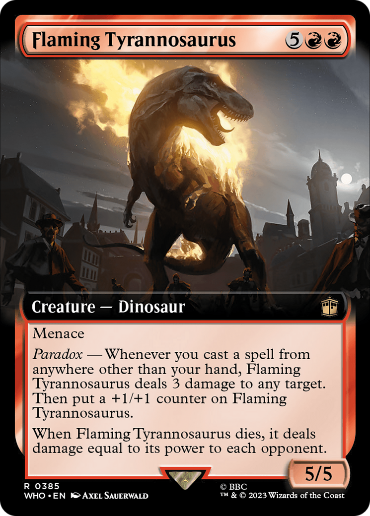 Flaming Tyrannosaurus (Extended Art) [Doctor Who] | Gear Gaming Bentonville