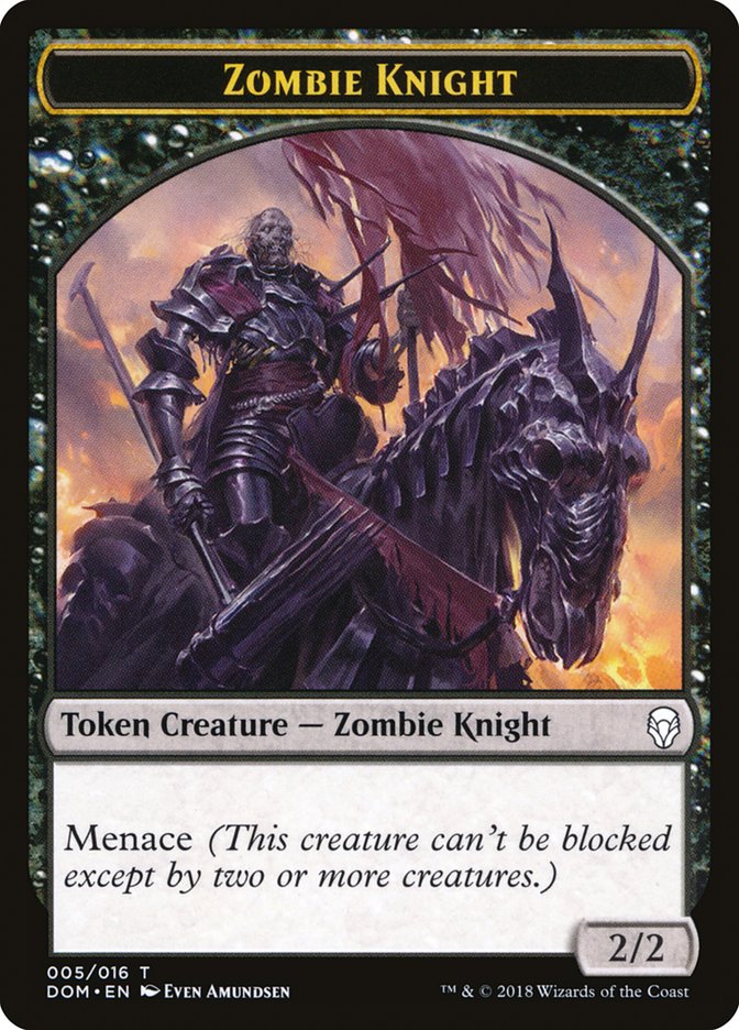 Zombie Knight Token [Dominaria Tokens] | Gear Gaming Bentonville