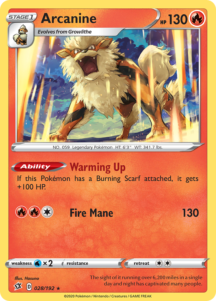 Arcanine (028/192) [Sword & Shield: Rebel Clash] | Gear Gaming Bentonville