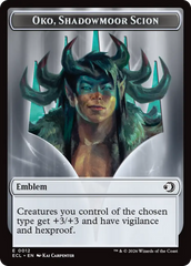 Elk // Emblem - Oko, Shadowmoor Scion Double-Sided Token [Lorwyn Eclipsed Tokens] | Gear Gaming Bentonville