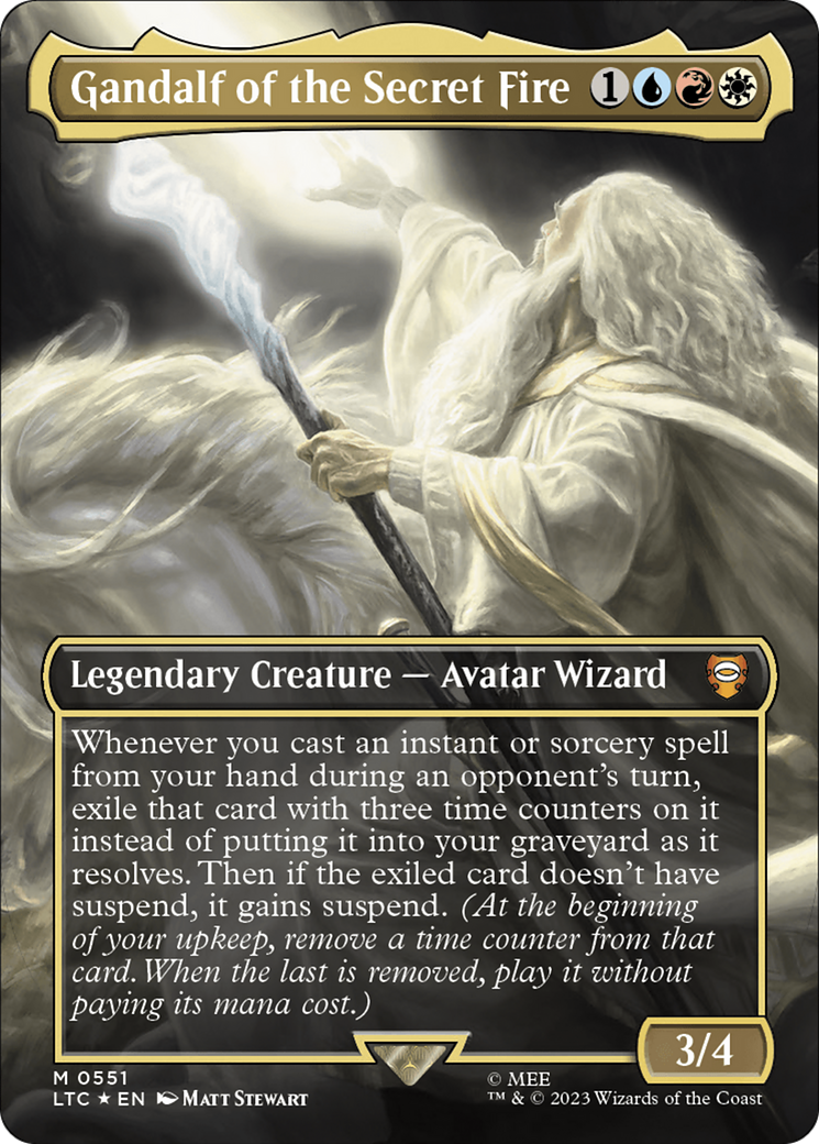 Gandalf of the Secret Fire (Borderless) (Surge Foil) [The Lord of the Rings: Tales of Middle-Earth Commander] | Gear Gaming Bentonville