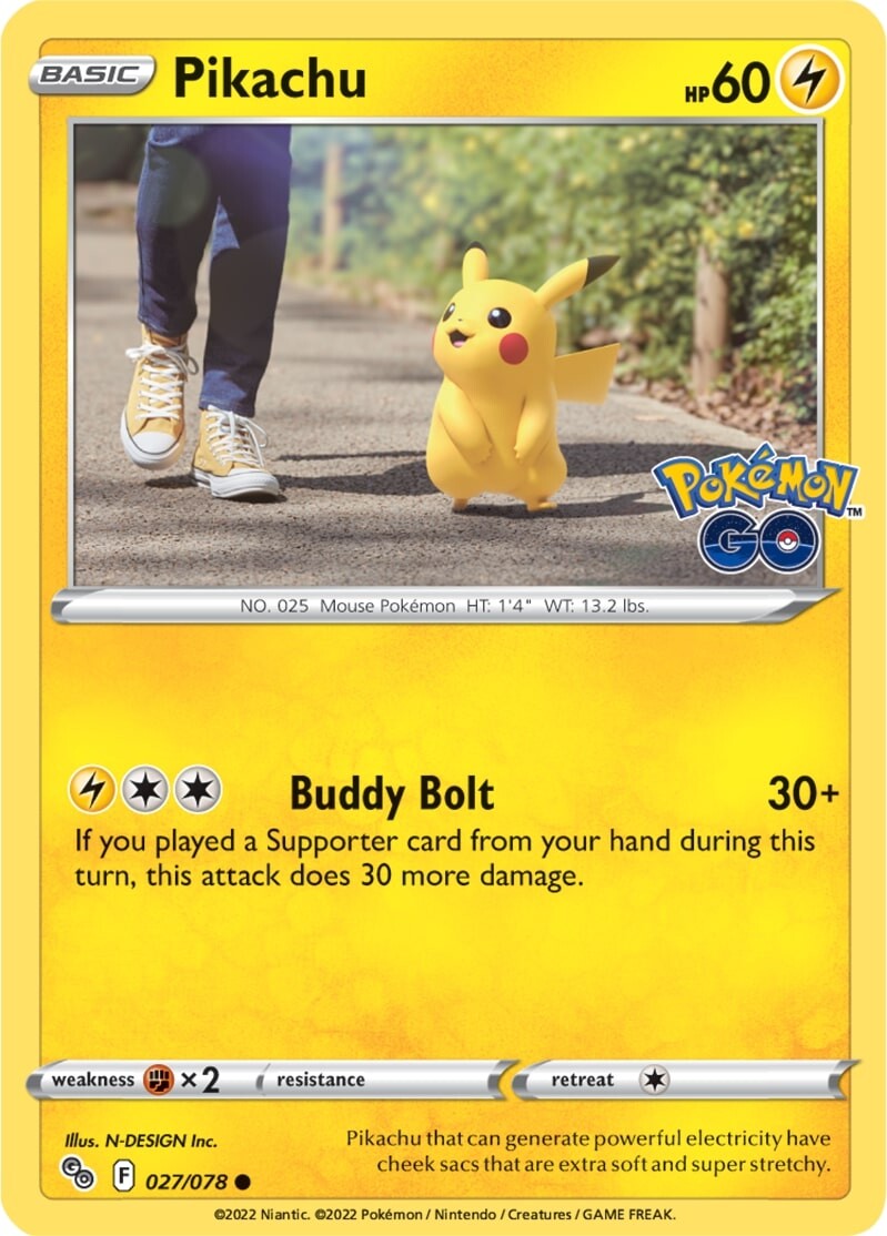 Pikachu (027/078) [Pokémon GO] | Gear Gaming Bentonville