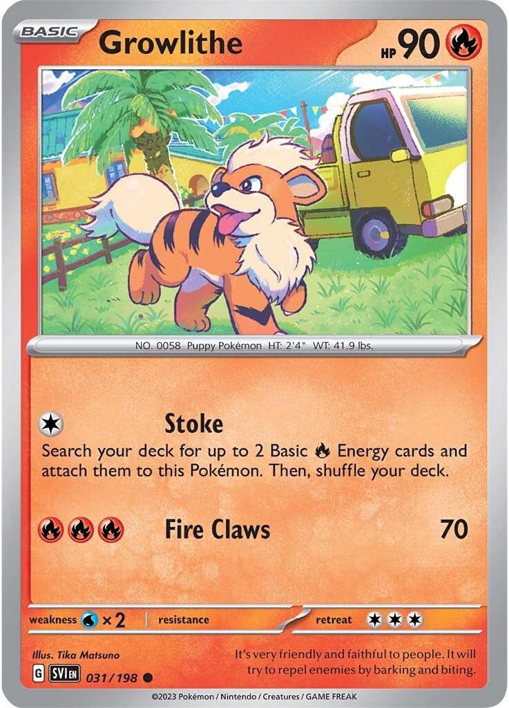 Growlithe (031/198) [Scarlet & Violet: Base Set] | Gear Gaming Bentonville