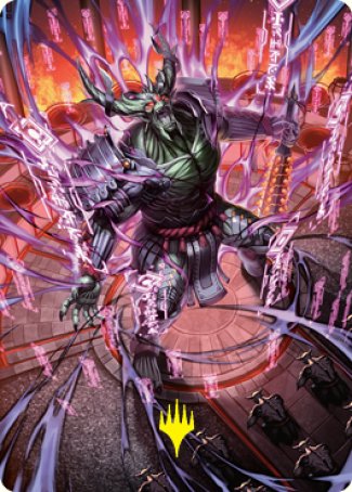 Hidetsugu, Devouring Chaos Art Card (Gold-Stamped Signature) [Kamigawa: Neon Dynasty Art Series] | Gear Gaming Bentonville