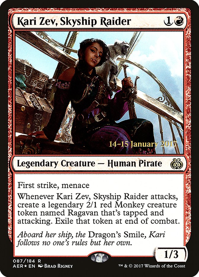 Kari Zev, Skyship Raider [Aether Revolt Prerelease Promos] | Gear Gaming Bentonville