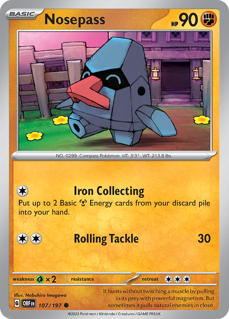 Nosepass (107/197) [Scarlet & Violet: Obsidian Flames] | Gear Gaming Bentonville