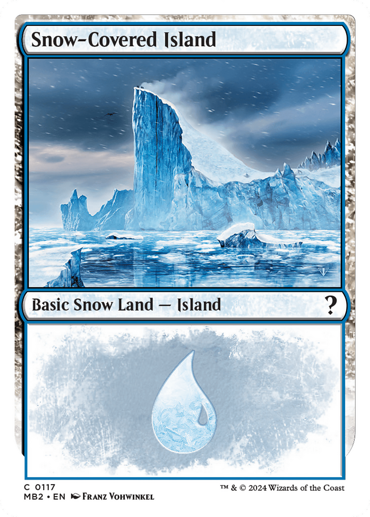 Snow-Covered Island (White Border) [Mystery Booster 2] | Gear Gaming Bentonville