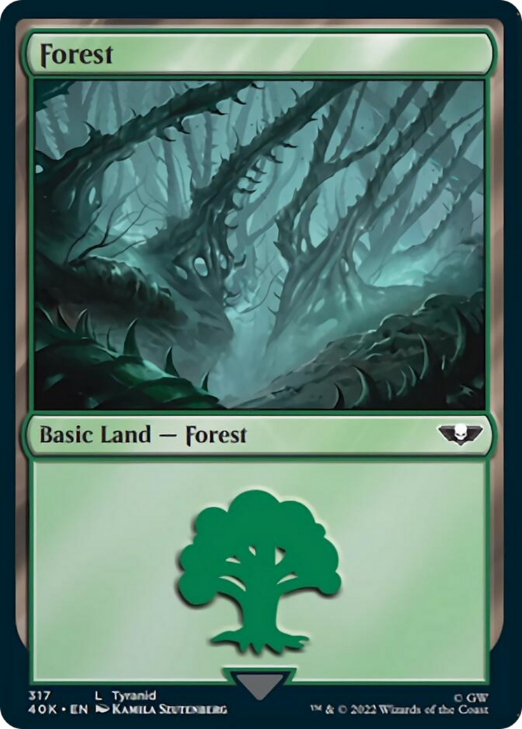 Forest (317) (Surge Foil) [Warhammer 40,000] | Gear Gaming Bentonville