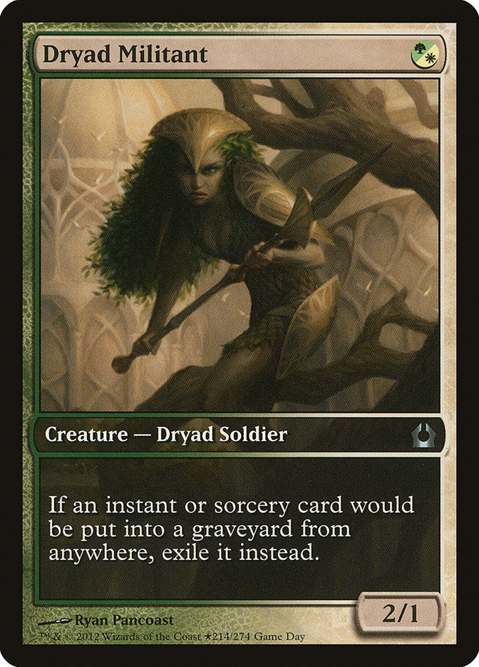 Dryad Militant (Game Day) (Extended Art) [Return to Ravnica Promos] | Gear Gaming Bentonville