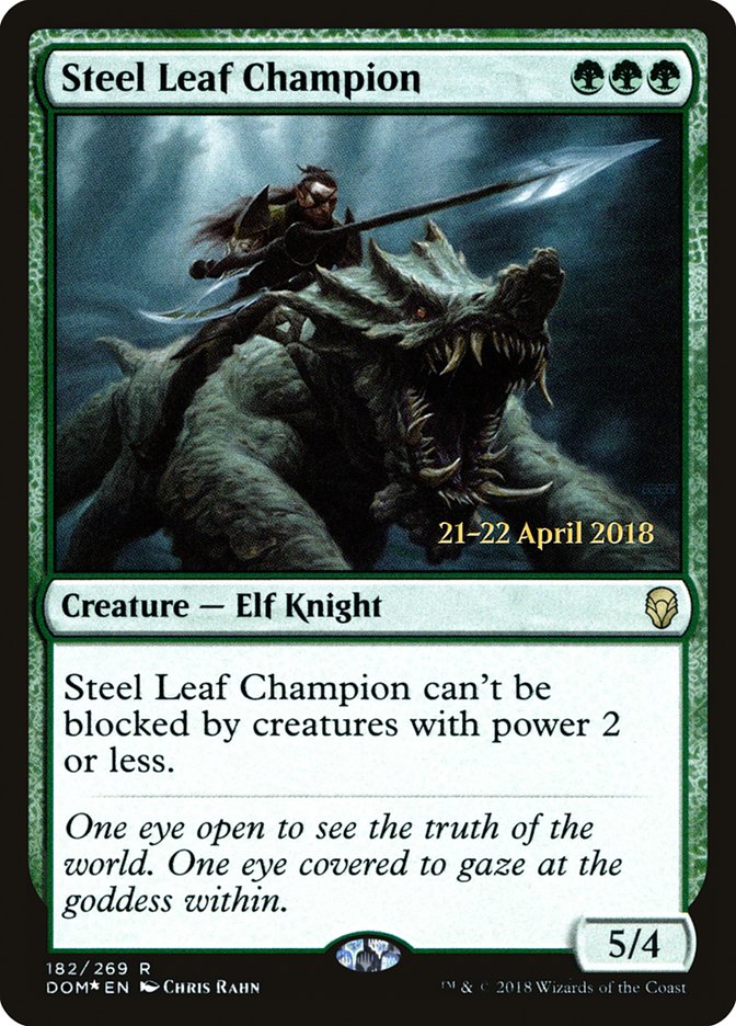 Steel Leaf Champion [Dominaria Prerelease Promos] | Gear Gaming Bentonville