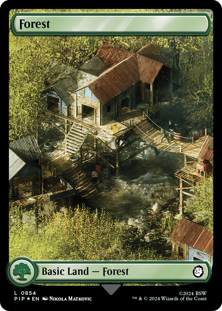 Forest (0854) (Surge Foil) [Fallout] | Gear Gaming Bentonville