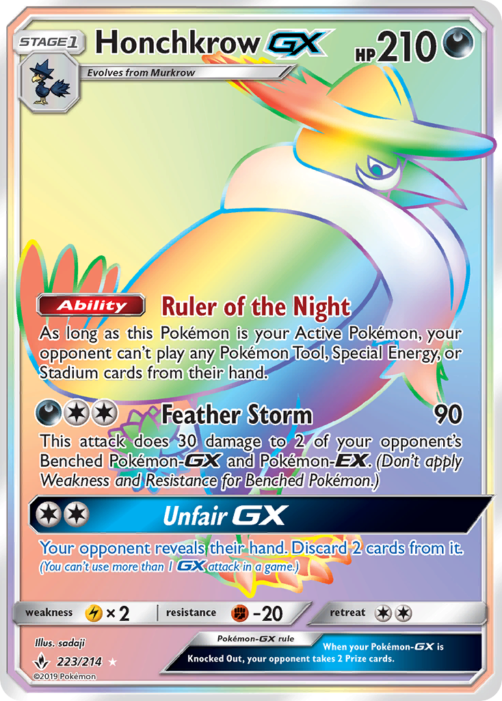 Honchkrow GX (223/214) [Sun & Moon: Unbroken Bonds] | Gear Gaming Bentonville