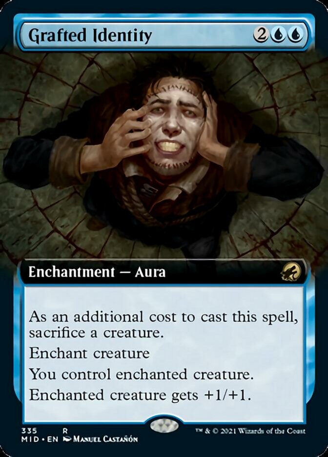 Grafted Identity (Extended Art) [Innistrad: Midnight Hunt] | Gear Gaming Bentonville