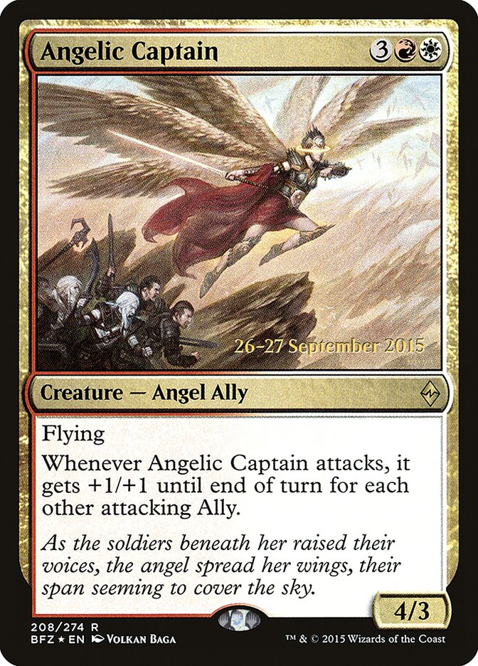 Angelic Captain [Battle for Zendikar Prerelease Promos] | Gear Gaming Bentonville