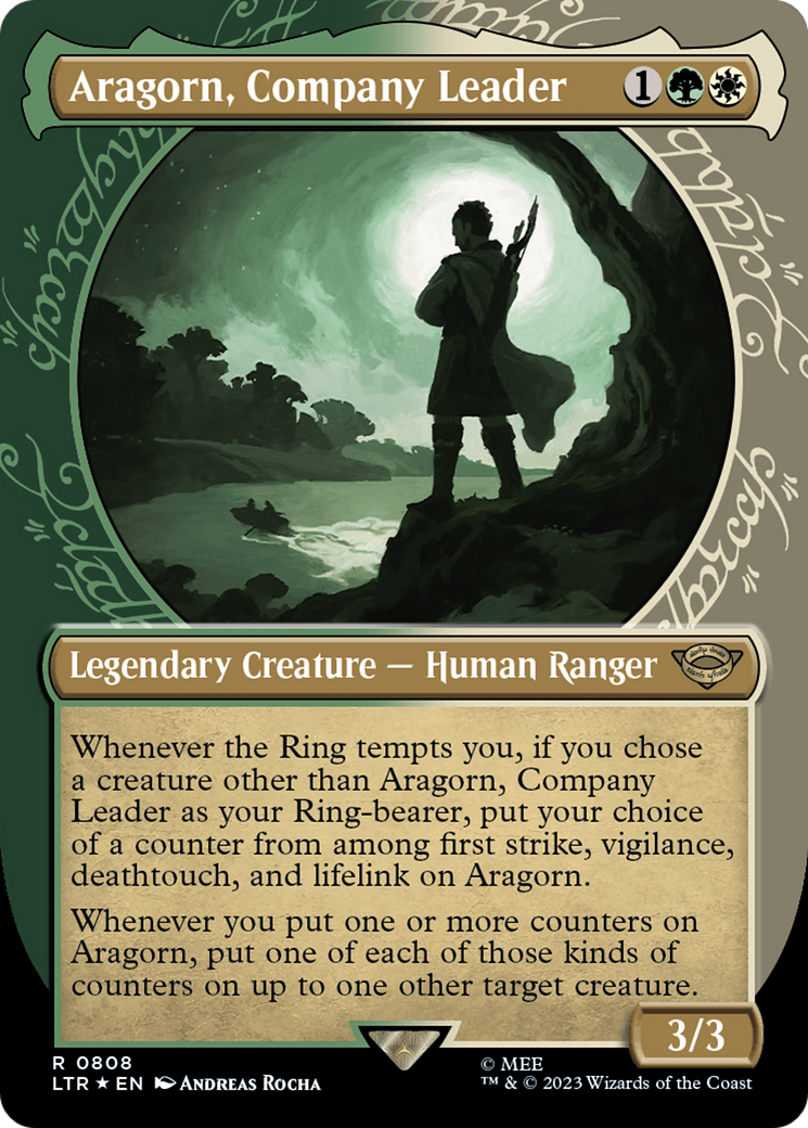 Aragorn, Company Leader (Showcase) (Surge Foil) [The Lord of the Rings: Tales of Middle-Earth] | Gear Gaming Bentonville