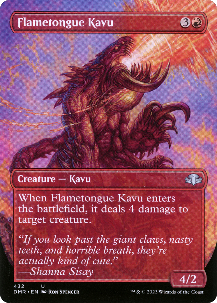 Flametongue Kavu (Borderless Alternate Art) [Dominaria Remastered] | Gear Gaming Bentonville