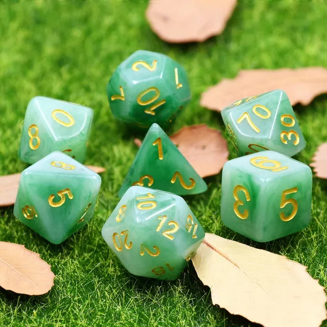 Green Jade Dice 7pcs Dice Set | Gear Gaming Bentonville