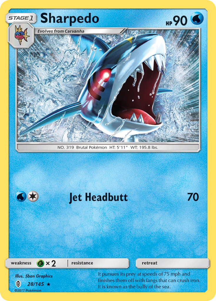 Sharpedo (28/145) [Sun & Moon: Guardians Rising] | Gear Gaming Bentonville