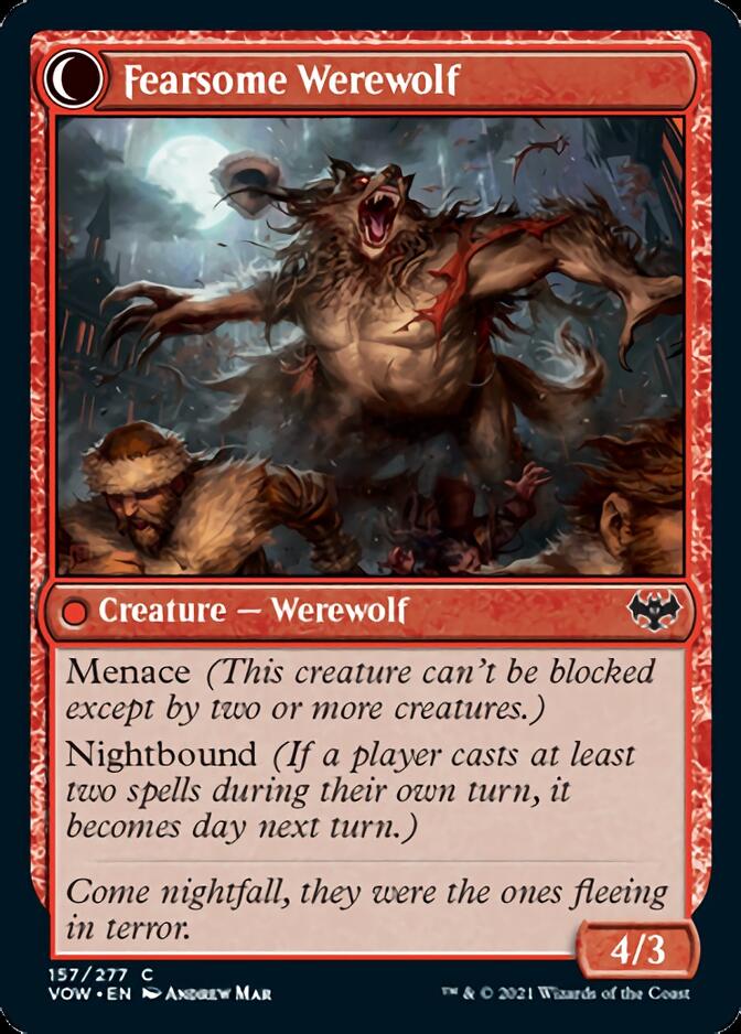 Fearful Villager // Fearsome Werewolf [Innistrad: Crimson Vow] | Gear Gaming Bentonville