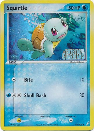 Squirtle (63/100) (Stamped) [EX: Crystal Guardians] | Gear Gaming Bentonville