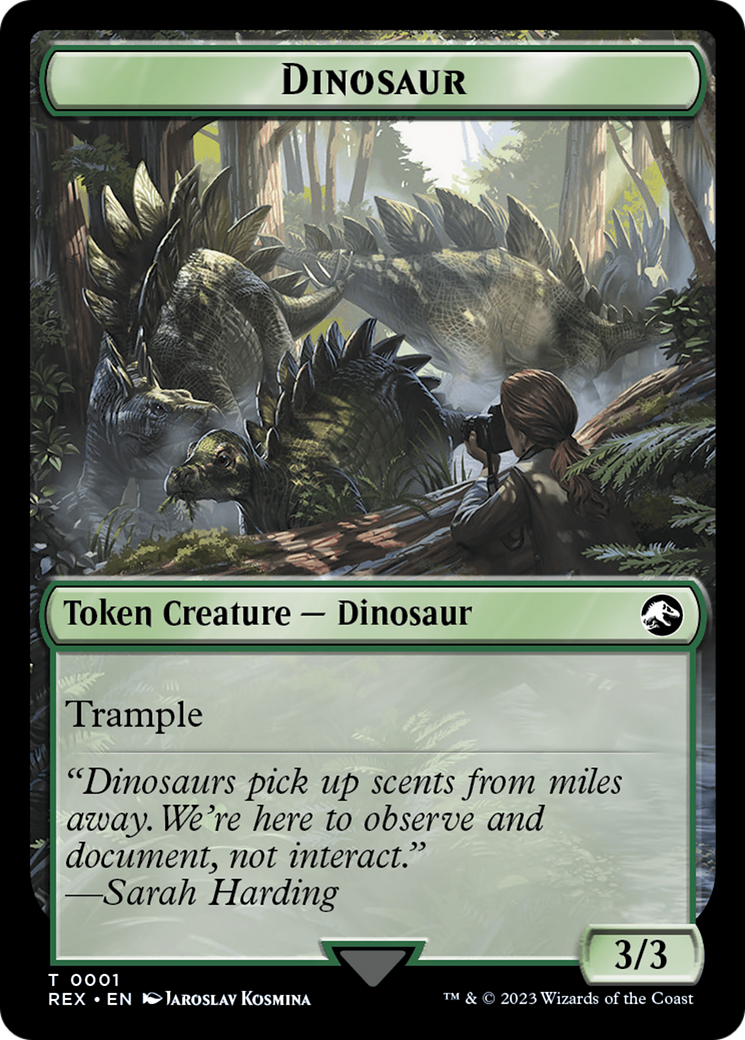 Treasure (0018) // Dinosaur (0001) Double-Sided Token [The Lost Caverns of Ixalan Tokens] | Gear Gaming Bentonville