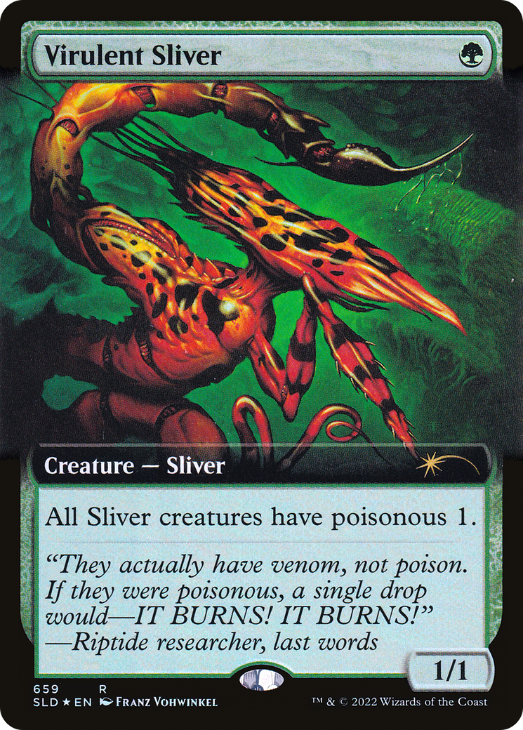 Virulent Sliver (Extended Art) (Step-and-Compleat Foil) [Secret Lair Drop Promos] | Gear Gaming Bentonville