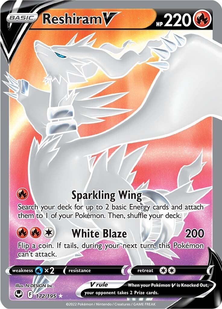 Reshiram V (172/195) [Sword & Shield: Silver Tempest] | Gear Gaming Bentonville