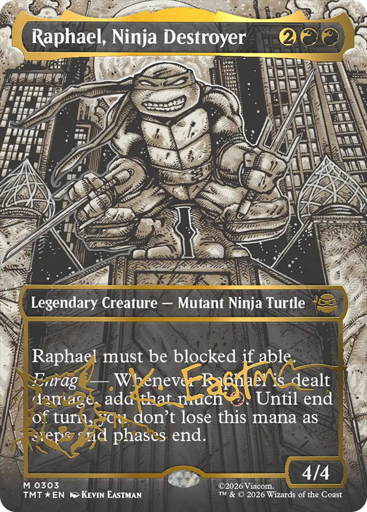Raphael, Ninja Destroyer (Borderless) (Gold-Stamped Signature) [Teenage Mutant Ninja Turtles] | Gear Gaming Bentonville