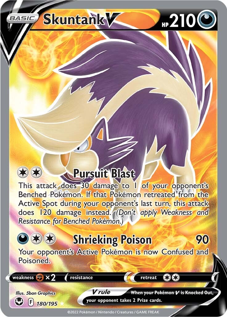 Skuntank V (180/195) [Sword & Shield: Silver Tempest] | Gear Gaming Bentonville