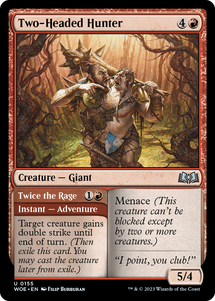 Two-Headed Hunter // Twice the Rage [Wilds of Eldraine] | Gear Gaming Bentonville