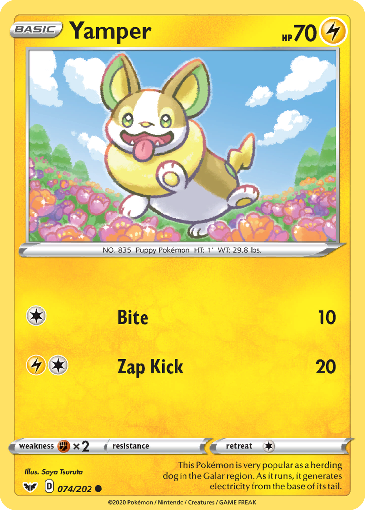 Yamper (074/202) [Sword & Shield: Base Set] | Gear Gaming Bentonville