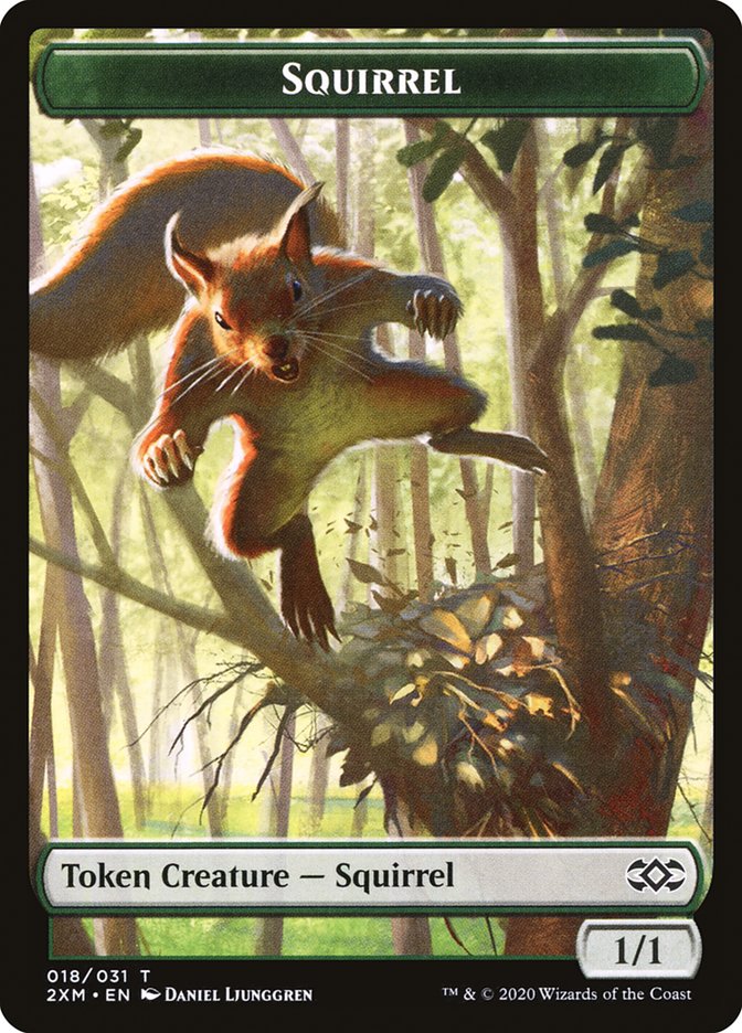 Demon // Squirrel Double-Sided Token [Double Masters Tokens] | Gear Gaming Bentonville