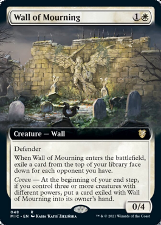 Wall of Mourning (Extended Art) [Innistrad: Midnight Hunt Commander] | Gear Gaming Bentonville