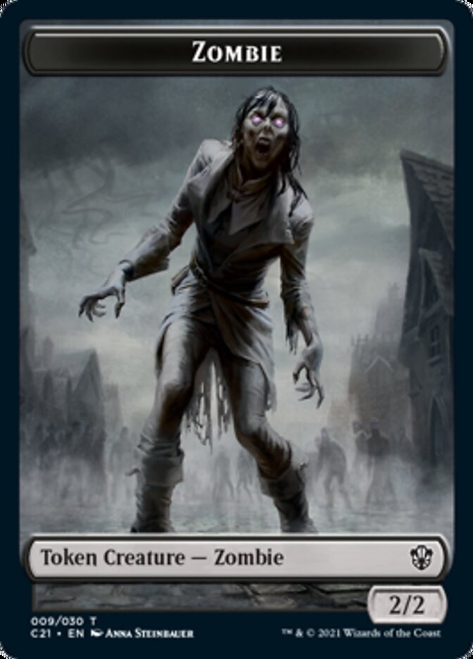 Zombie // Horror Double-Sided Token [Commander 2021 Tokens] | Gear Gaming Bentonville