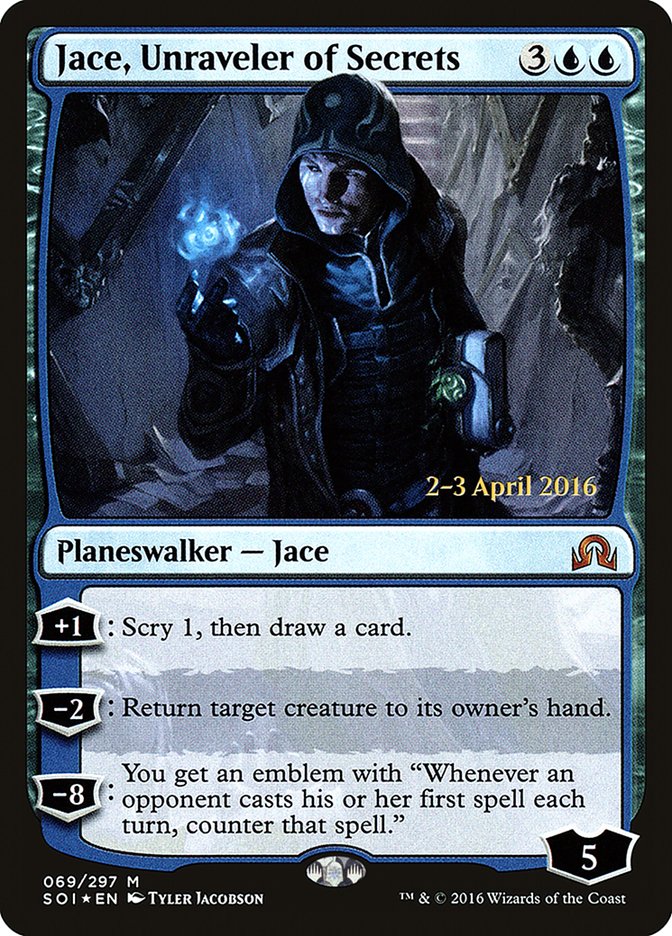 Jace, Unraveler of Secrets [Shadows over Innistrad Prerelease Promos] | Gear Gaming Bentonville