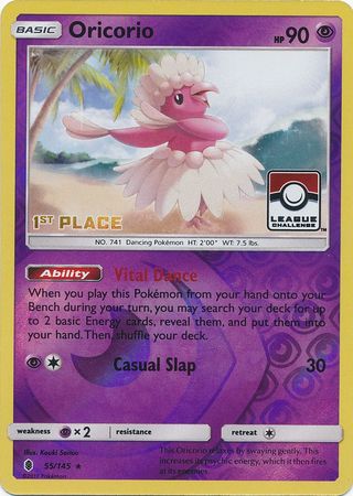 Oricorio (55/145) (League Promo 1st Place) [Sun & Moon: Guardians Rising] | Gear Gaming Bentonville