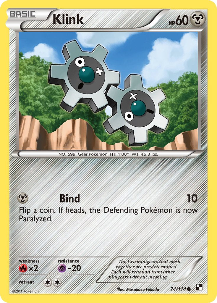 Klink (74/114) (Cracked Ice Holo) (Blister Exclusive) [Black & White: Base Set] | Gear Gaming Bentonville