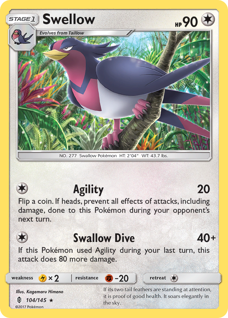 Swellow (104/145) [Sun & Moon: Guardians Rising] | Gear Gaming Bentonville