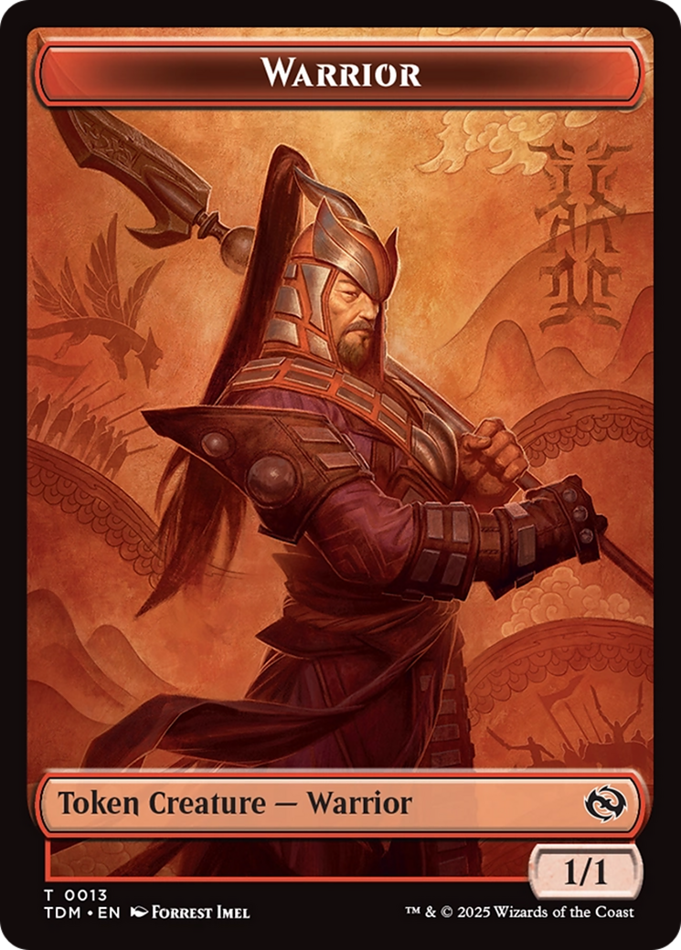 Dragon (0011) // Warrior Double-Sided Token [Tarkir: Dragonstorm Tokens] | Gear Gaming Bentonville