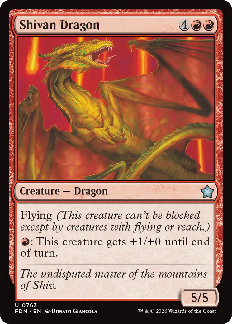 Shivan Dragon (0763) [Foundations] | Gear Gaming Bentonville