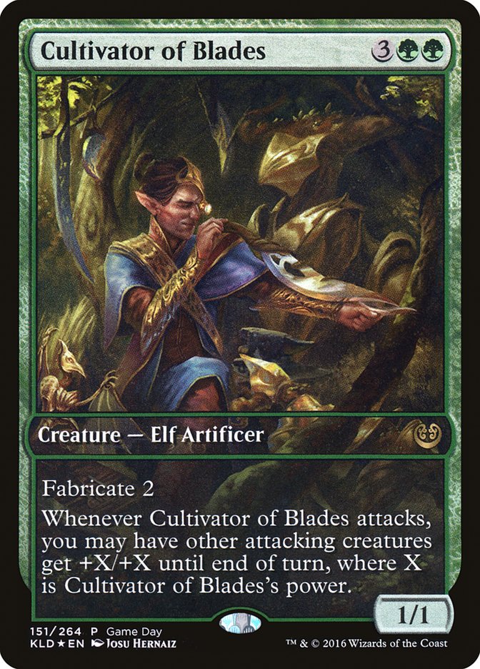 Cultivator of Blades (Game Day) (Full Art) [Kaladesh Promos] | Gear Gaming Bentonville