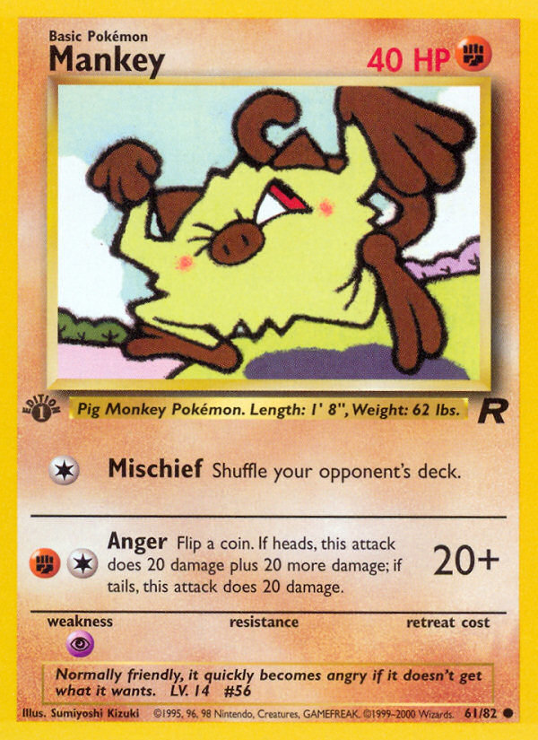 Mankey (61/82) [Team Rocket 1st Edition] | Gear Gaming Bentonville