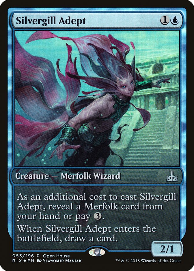 Silvergill Adept (Open House) (Extended Art) [Rivals of Ixalan Promos] | Gear Gaming Bentonville