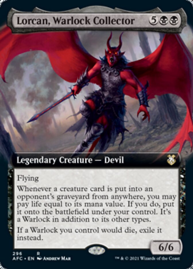Lorcan, Warlock Collector (Extended Art) [Dungeons & Dragons: Adventures in the Forgotten Realms Commander] | Gear Gaming Bentonville
