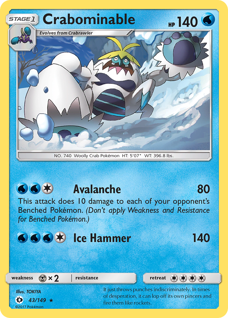 Crabominable (43/149) [Sun & Moon: Base Set] | Gear Gaming Bentonville