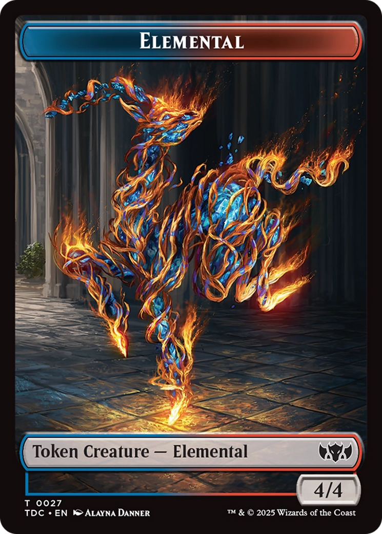 Elemental (0027) // Monk Double-Sided Token [Tarkir: Dragonstorm Commander Tokens] | Gear Gaming Bentonville