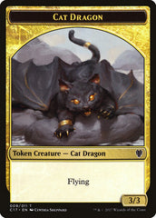 Gold // Cat Dragon Double-Sided Token [Commander 2017 Tokens] | Gear Gaming Bentonville