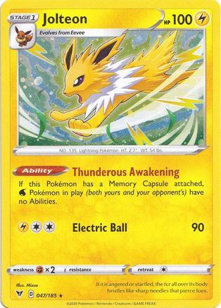 Jolteon (047/185) (Cosmos Holo) [Sword & Shield: Vivid Voltage] | Gear Gaming Bentonville